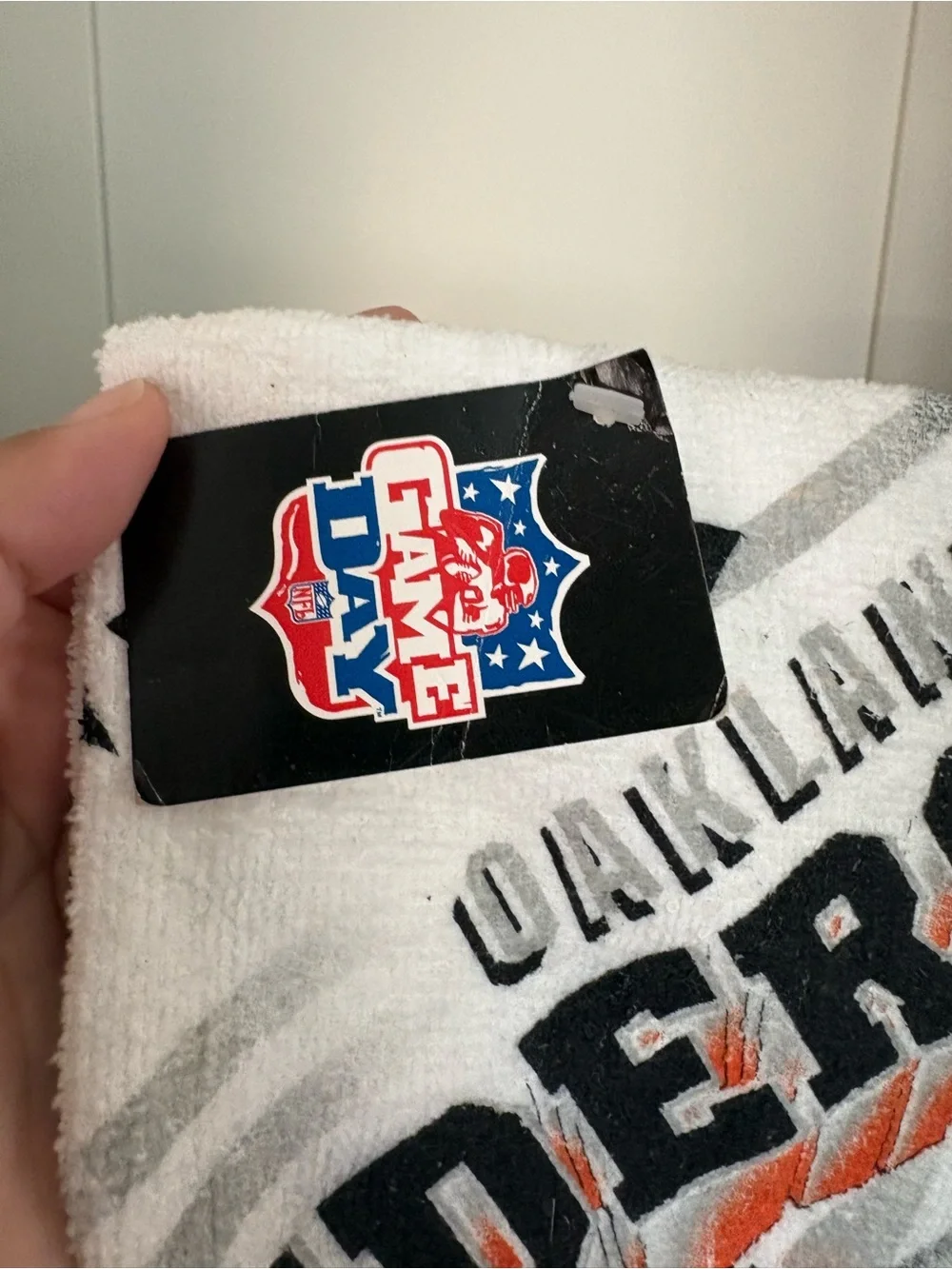 vintage Oakland Raiders NFL 1997 Kitchen Dish Towel New Old Stock